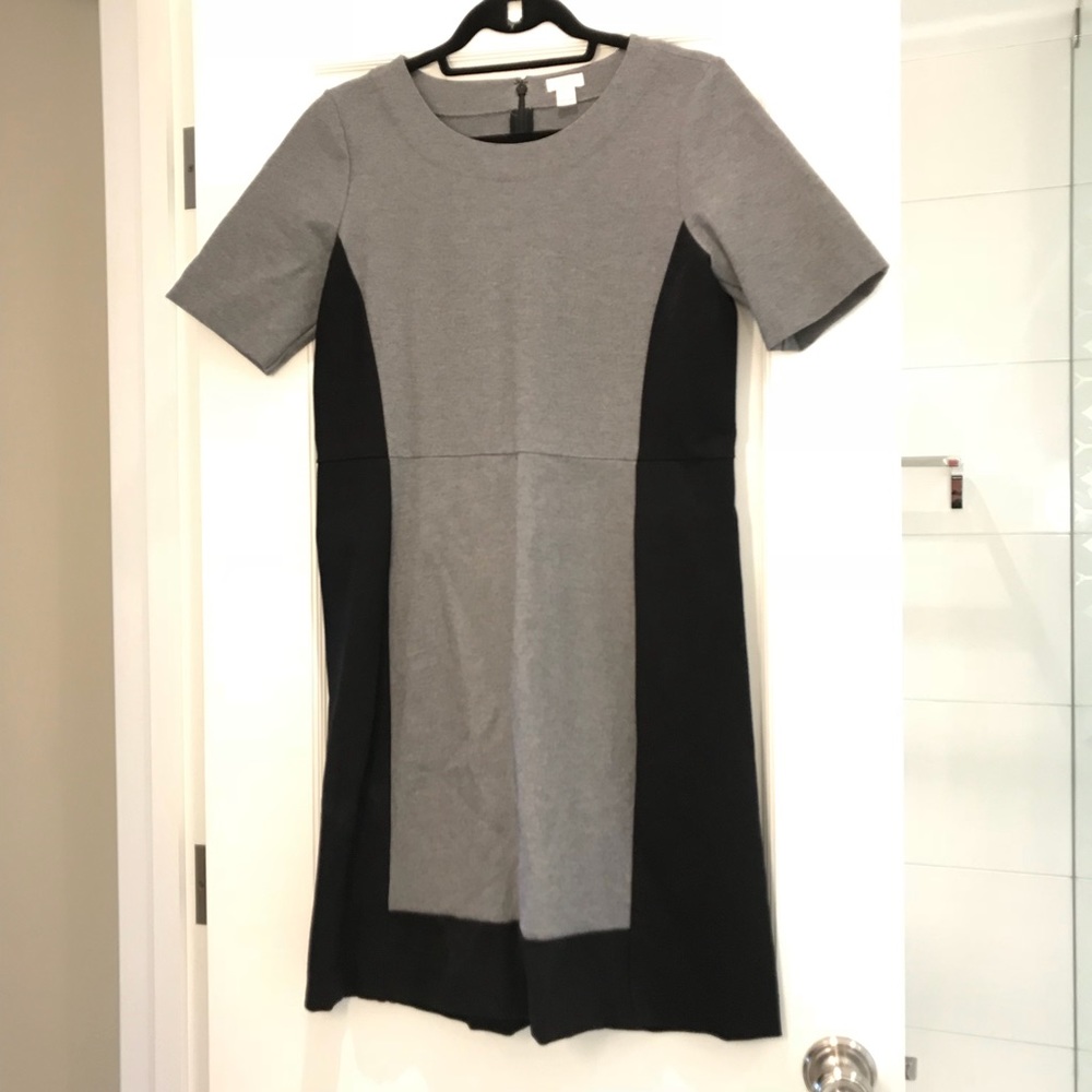 J Crew Grey and black Panel Dress